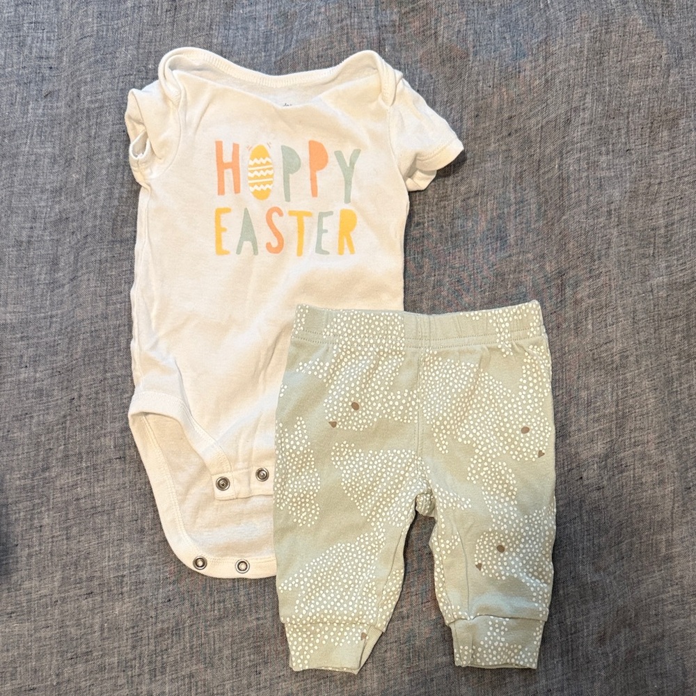 Happy Easter Baby Onesie and Pants Set 3m